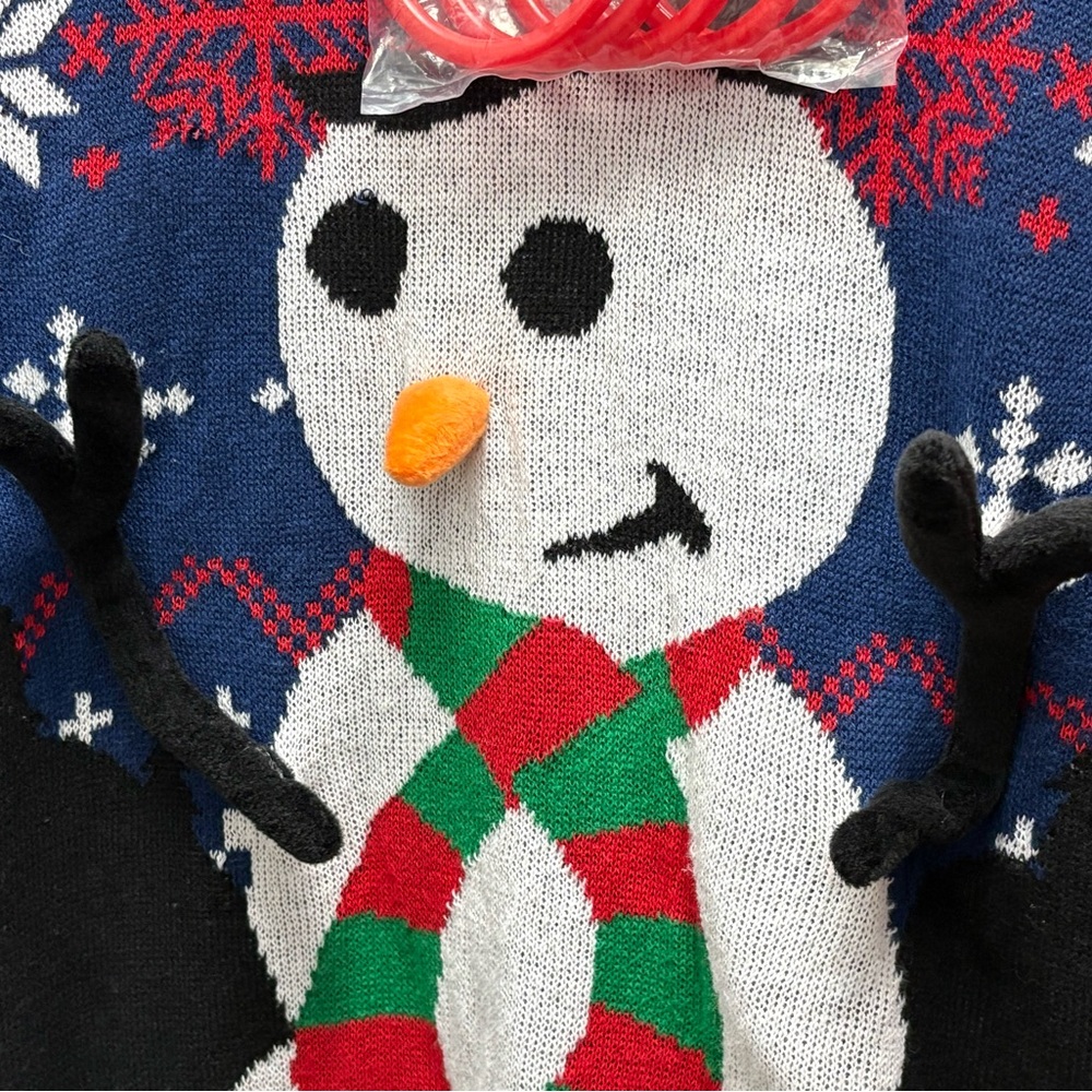 NWT Ugly Christmas Sweater Ring Toss Game Snowman Sweater Size Large - Picture 3 of 13